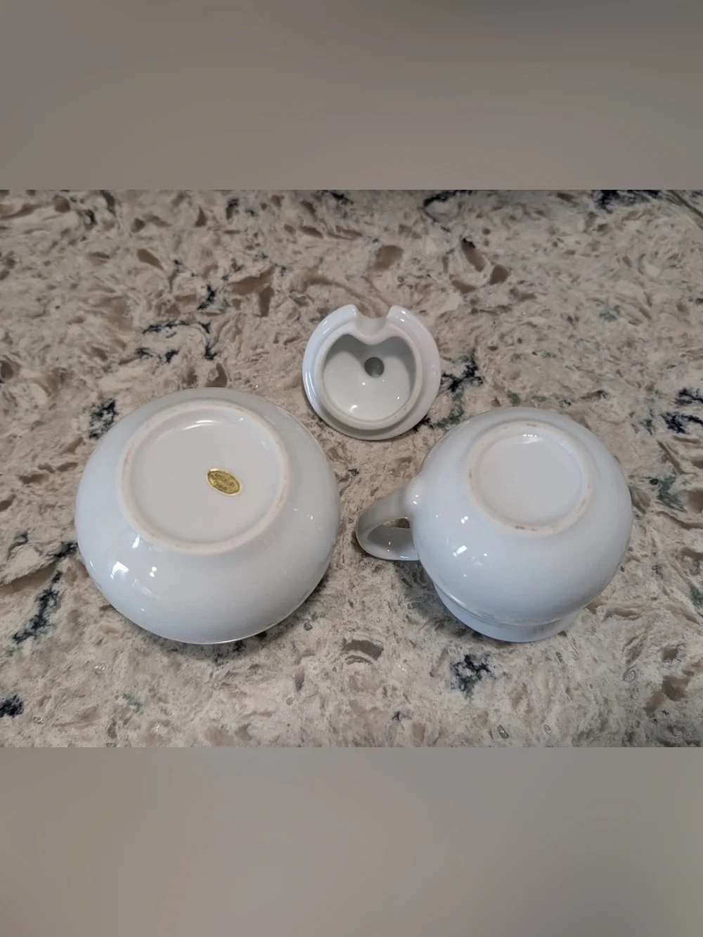 Basic White Ceramic Creamer and Sugar Bowl Set
